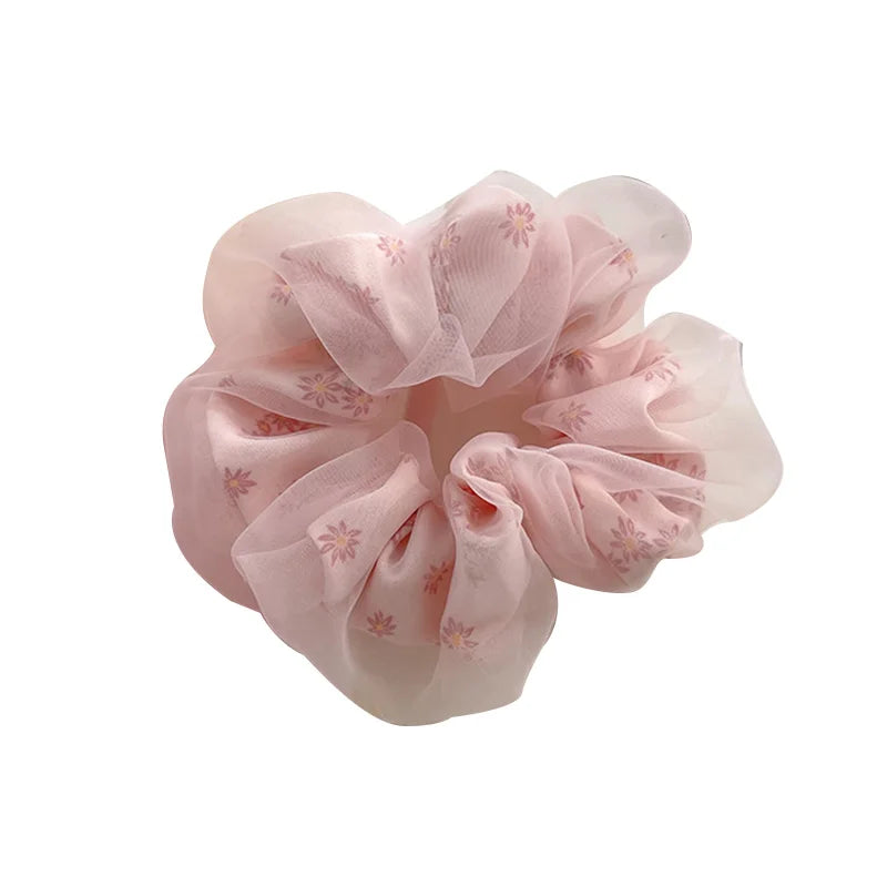 Chouchou Double Couches Fleurs