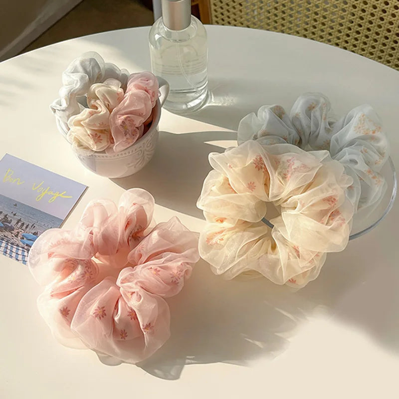 Chouchou Double Couches Fleurs